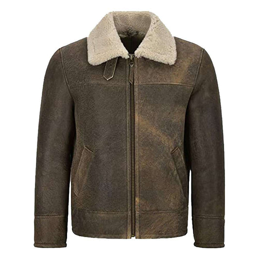 Men Shearling RAF Flying Bomber Leather Jacket