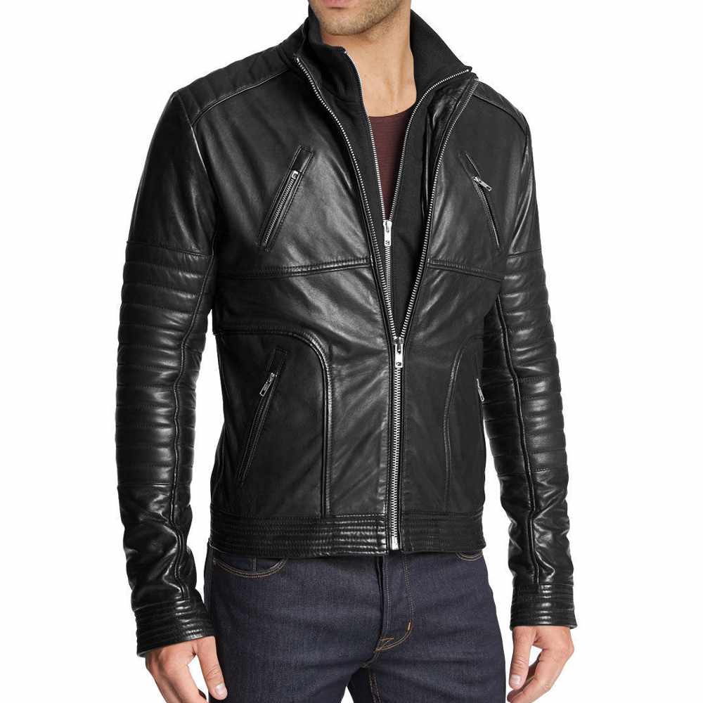 Men’s Slim Fit Black Leather Jacket