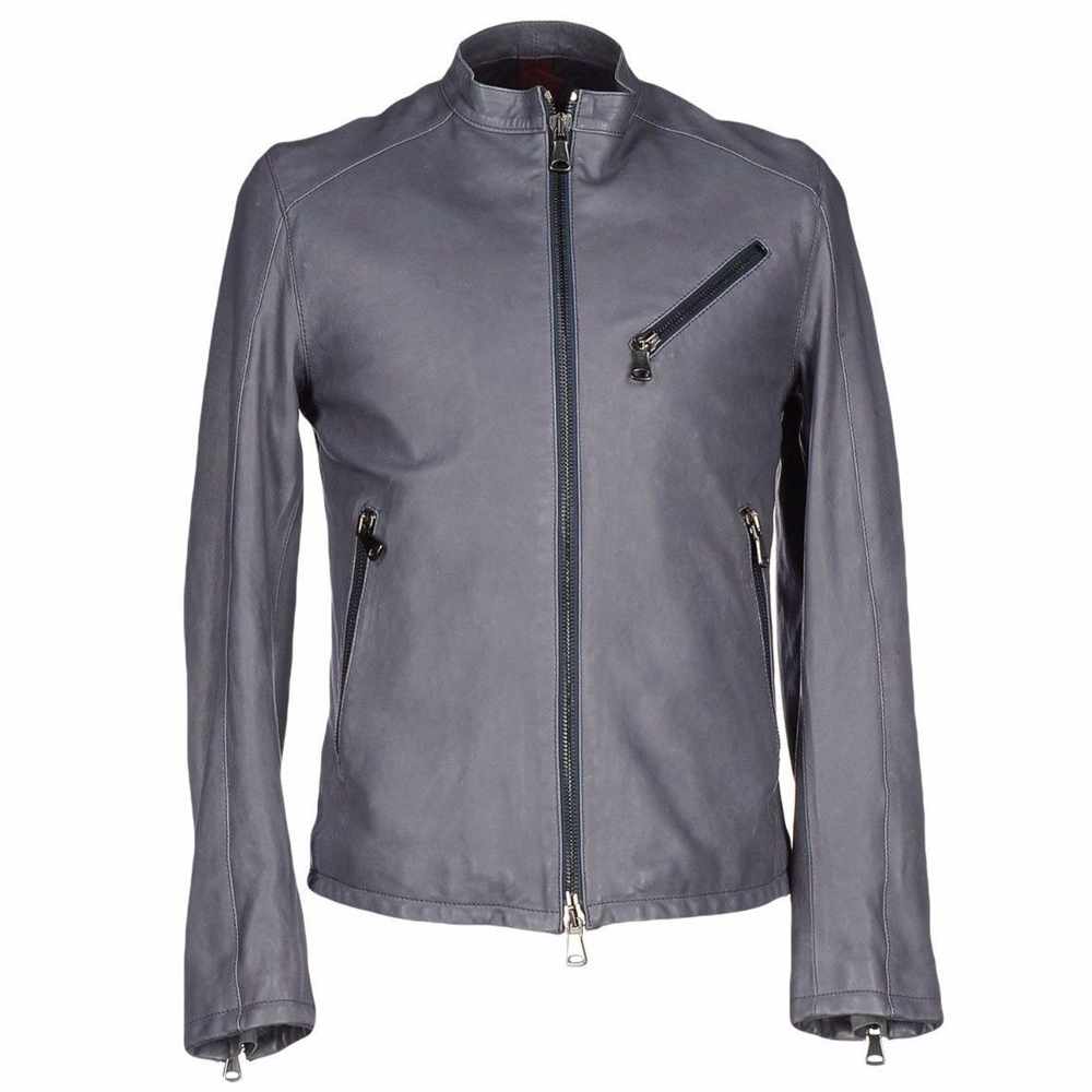 Mens Slim Fit Fashion Biker Leather Jacket