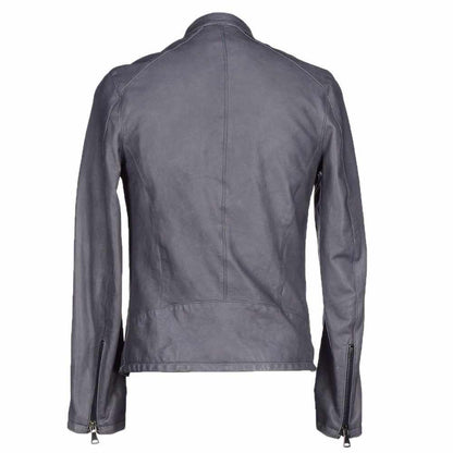 Mens Slim Fit Fashion Biker Leather Jacket