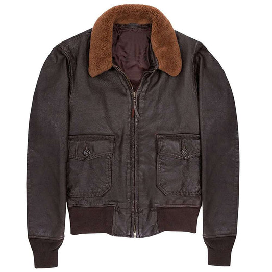 Naval Aviator’s Shearling Pilot Leather Jacket Mens