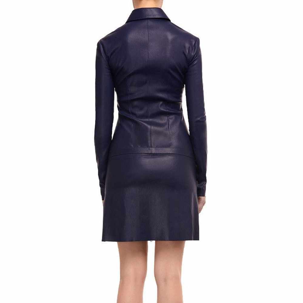 Genuine Leather Elegant Party Mini Dress For Women