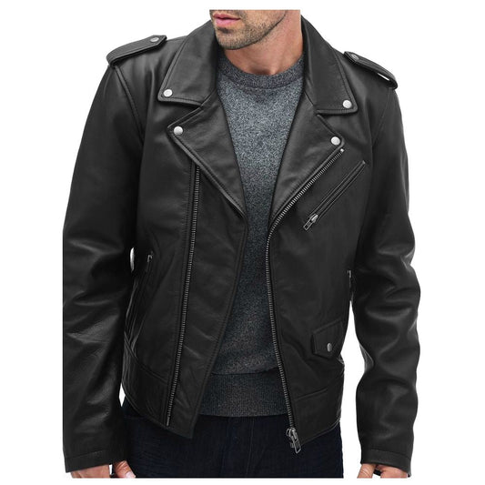 Slim Fit Moto Biker Jacket for Men