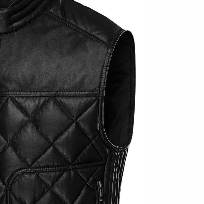 Smart and Stylish Black Leather Vest for Men