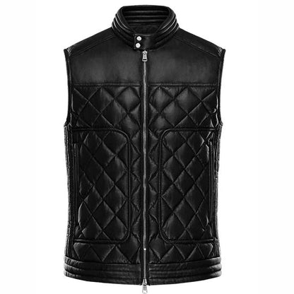 Smart and Stylish Black Leather Vest for Men