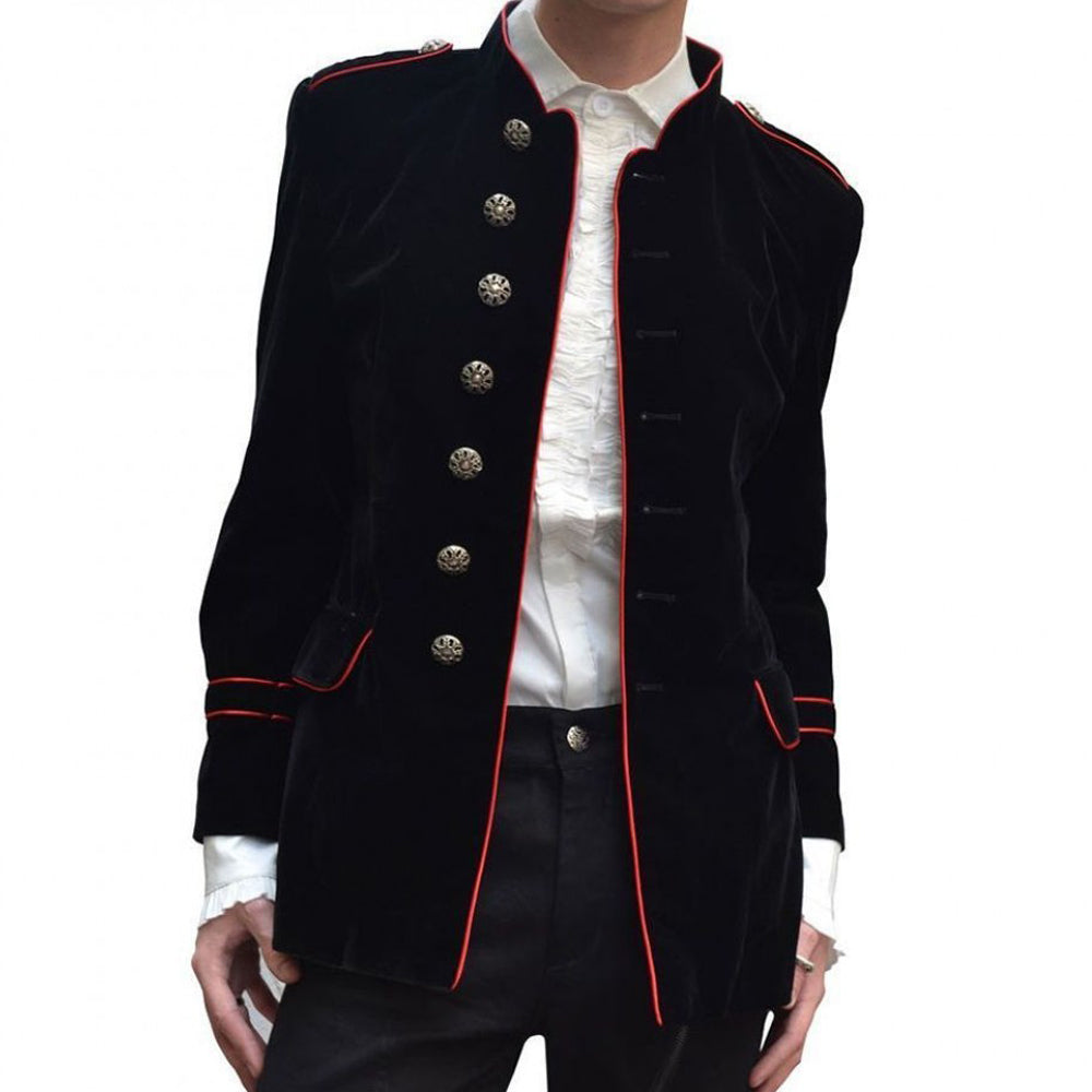 Steampunk Vintage Military Velvet Jacket