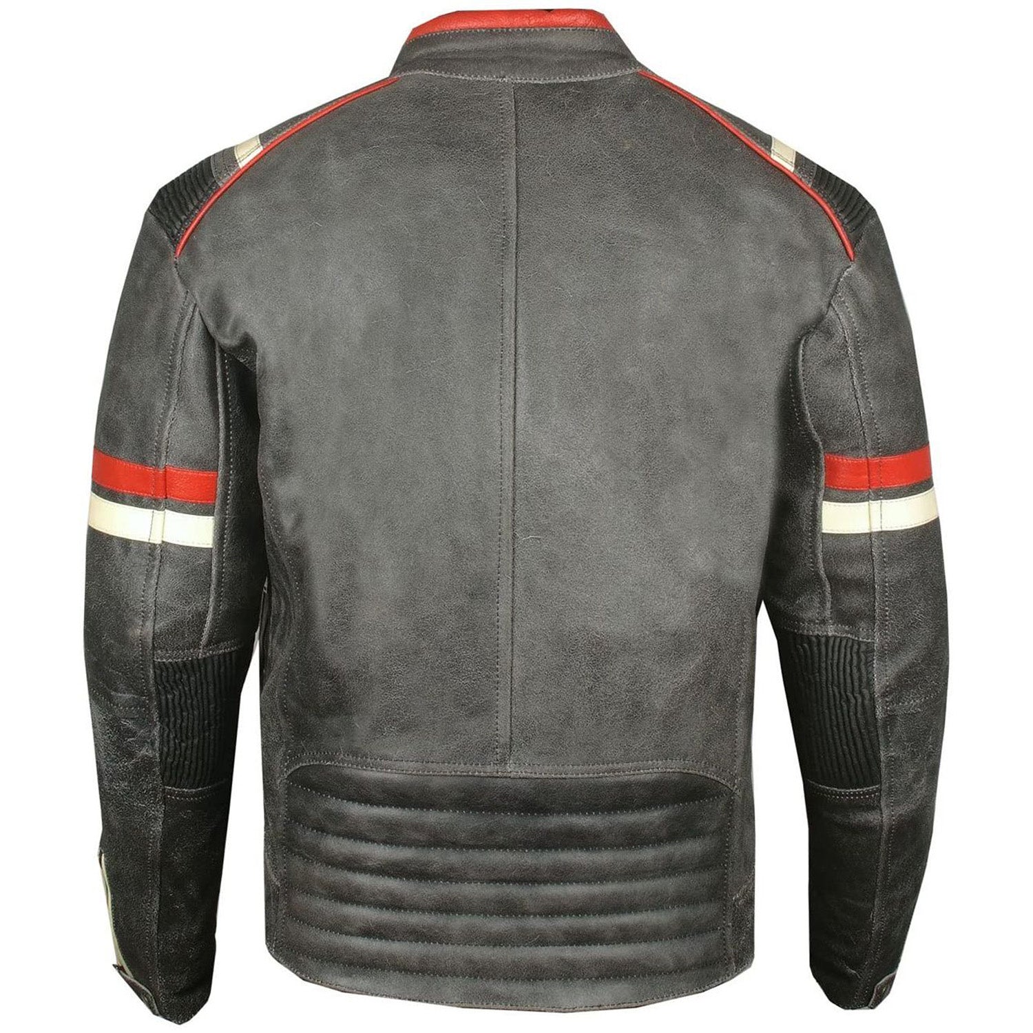 Vintage Cafe Racer Distressed Black Biker Leather Jacket for Men