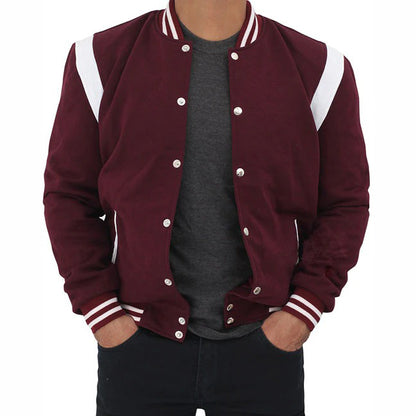 White and Maroon Letterman Jacket