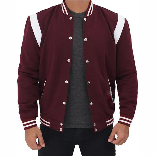 White and Maroon Letterman Jacket