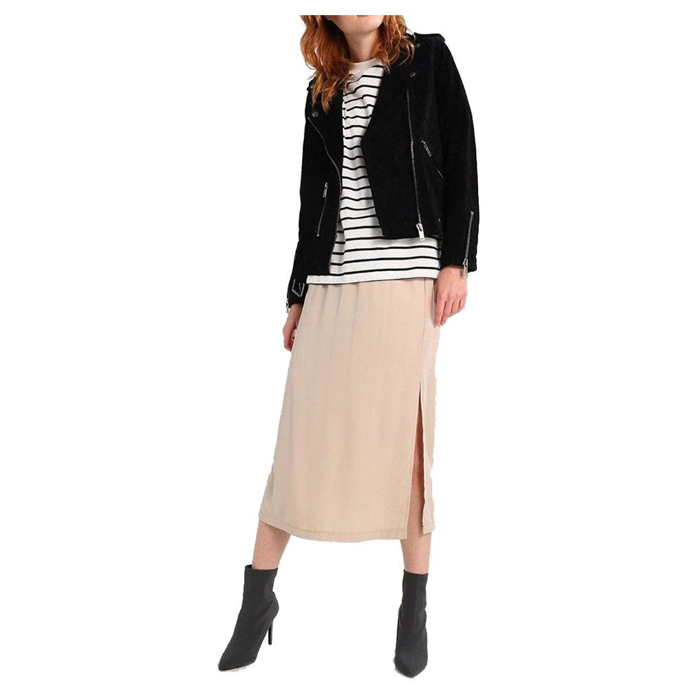 Women Black Suede Genuine Soft Leather Motorcycle Jacket