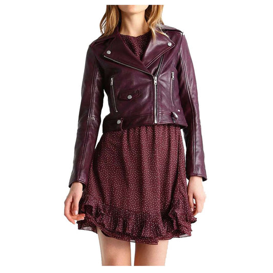 Women Elegant Fashion Leather Jacket