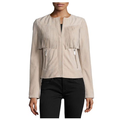 Women Fashion Fringes Leather Jacket