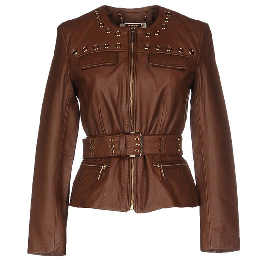 Women Genuine Leather Biker Jacket