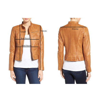 Women Wine Wax Red Motorcycle Leather Jacket