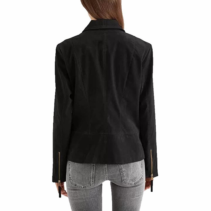 Women's Black Suede Leather Jacket