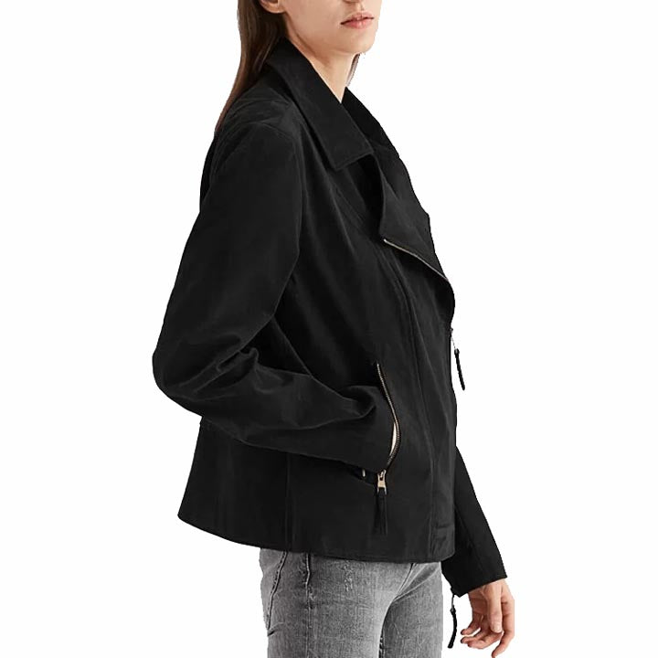 Women's Black Suede Leather Jacket