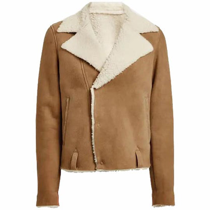 Women’s Cropped Shearling Leather Jacket