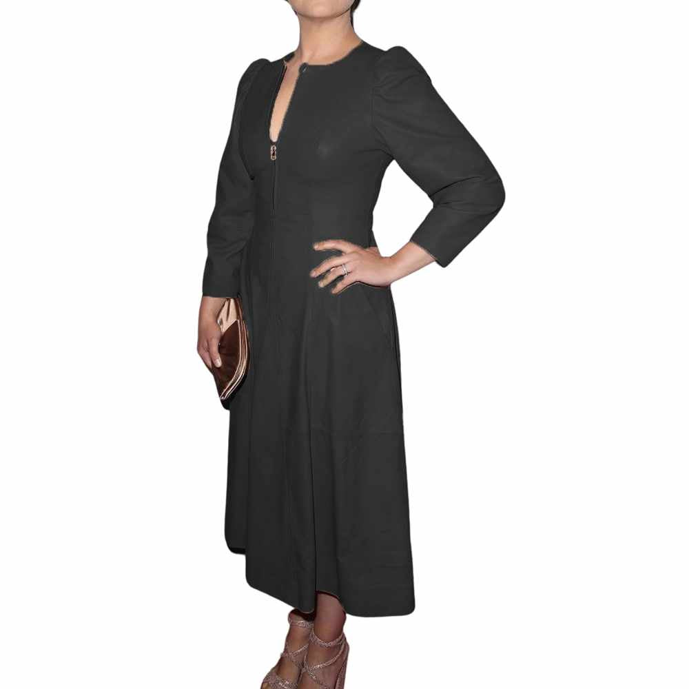 Cocktail Genuine Leather Mini Party Dress For Women