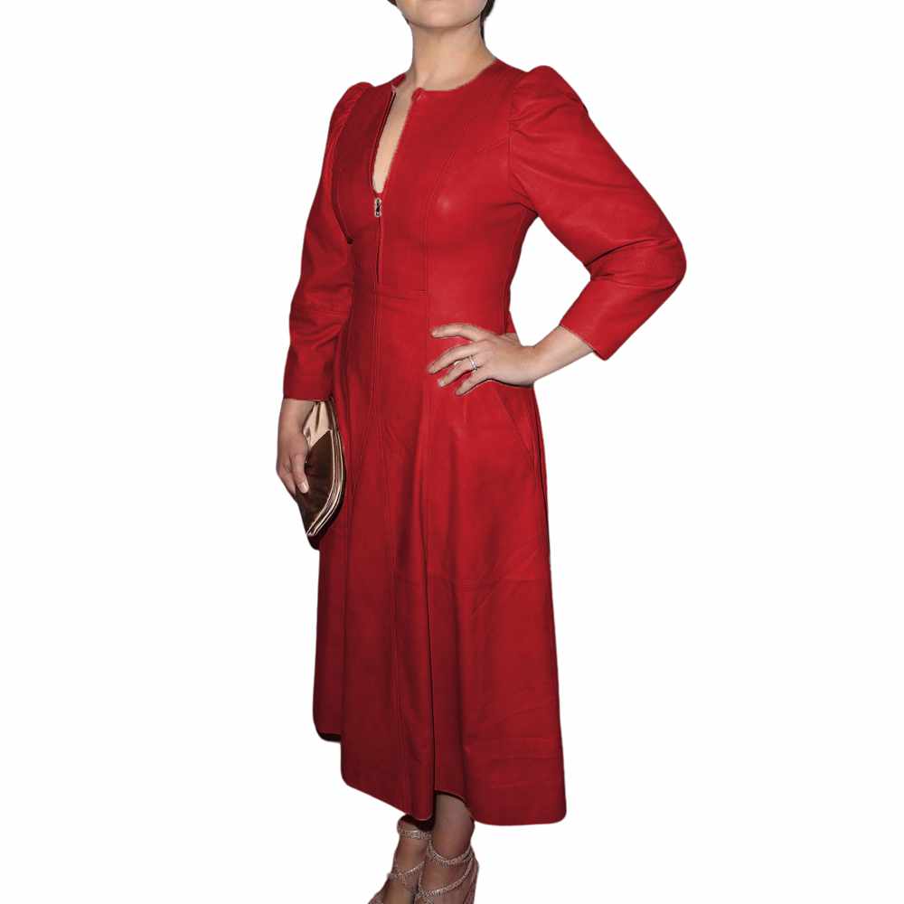 Cocktail Genuine Leather Mini Party Dress For Women