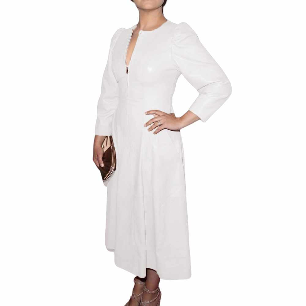 Cocktail Genuine Leather Mini Party Dress For Women